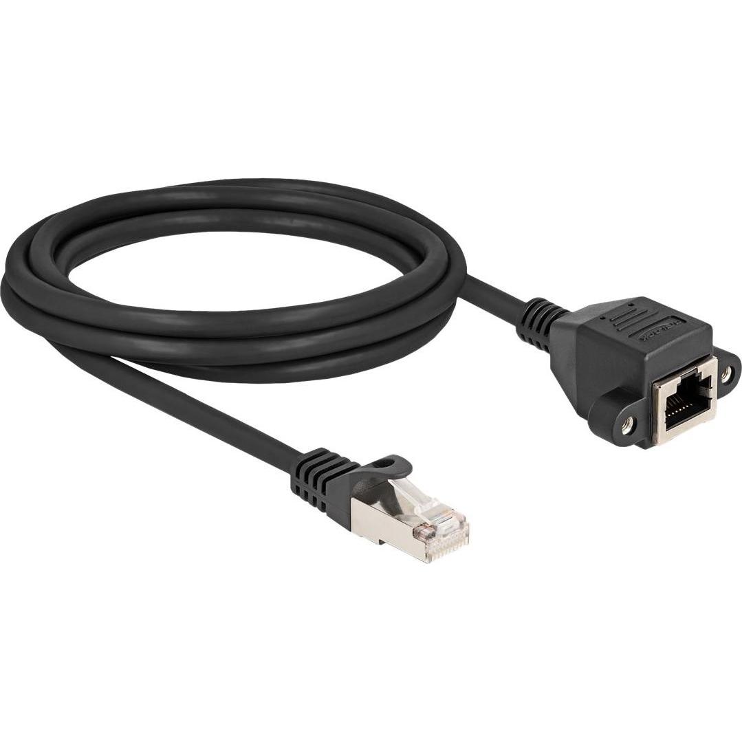 Delock Cavo di prolunga RJ50 da maschio a femmina S/FTP 1 m nero (S/FTP, 1 m), Cavo di rete