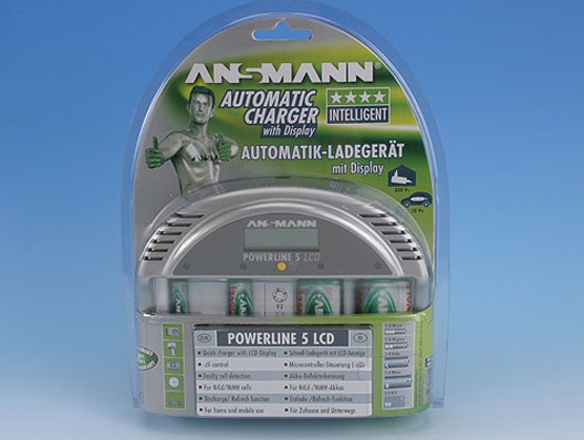 Produktbild Ansmann Powerline 5 LCD, Ladegerät mit LCD Display (1 Stk., AAA, C, AA, D, Ladegerät ohne Akku)