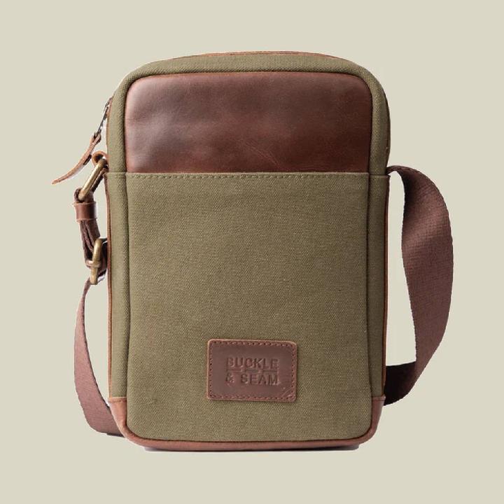 Immagine prodotto Buckle & Seam Canvas Crossbody Bag Runner Grün/Blau