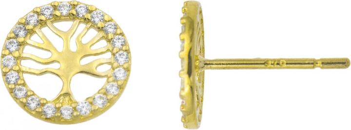 Produktbild Passion Ohrringe Aus 9 Kt Gold – Zirkonia – Lebensbaum (9 Karat Gold)