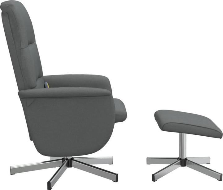 Produktbild vidaXL Massagesessel mit Fusshocker Dunkelgrau Stoff,Farbe