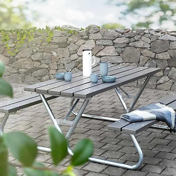 Immagine prodotto kaiserkraft Sedile a panchina del gruppo, grigio (73 cm)