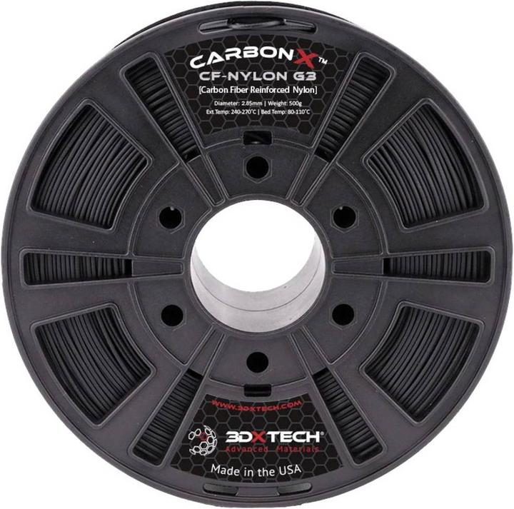 Produktbild 3D Xtech 3DXTech CarbonX CF PA Polyamid (Nylon, 2.85 mm, 500 g, Schwarz)