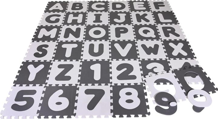 Actual product image Knorrtoys Puzzlematte - "Alphabet + Zahlen" grau-weiss (180 x 180 cm)