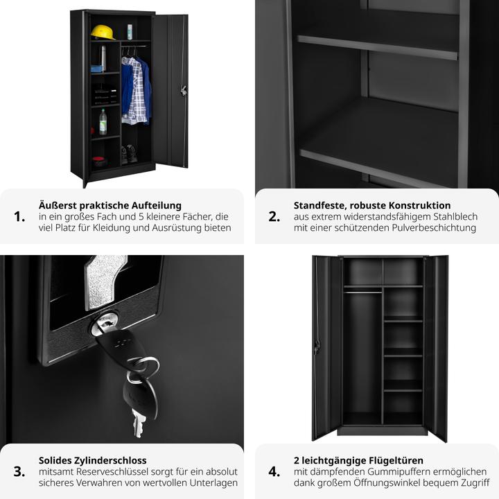 Immagine prodotto tectake Armadio per archiviazione (180 x 80 x 40 cm)