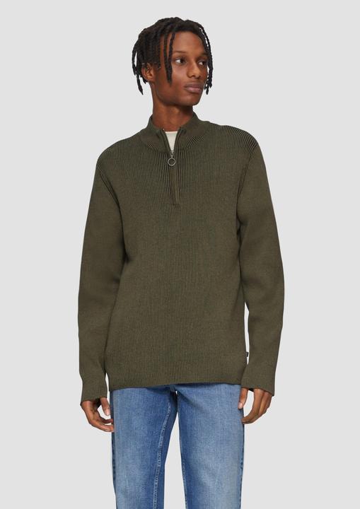 Image du produit S.Oliver Strickpullover Strickpullover mit Reissverschluss und Rippstruktur (M)