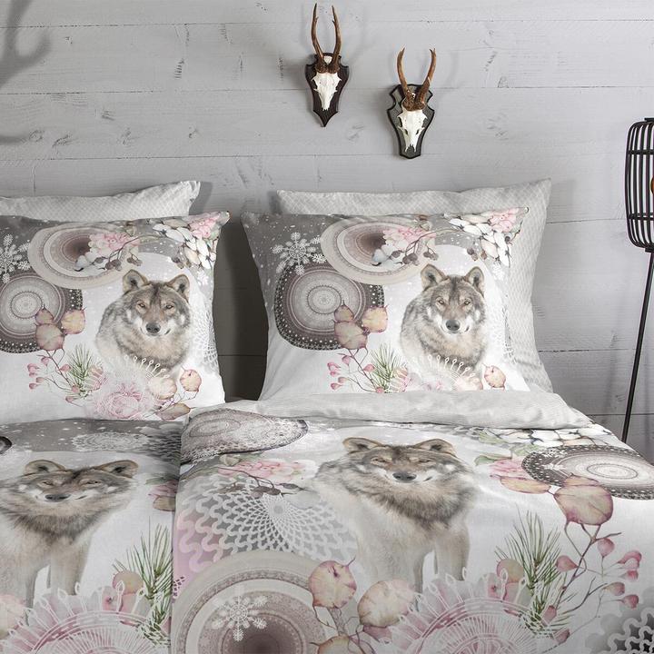 Produktbild HIP Flanell Bettwäsche Isaci grey (Bettwäsche Set, 135 x 200 cm, 80 x 80 cm)