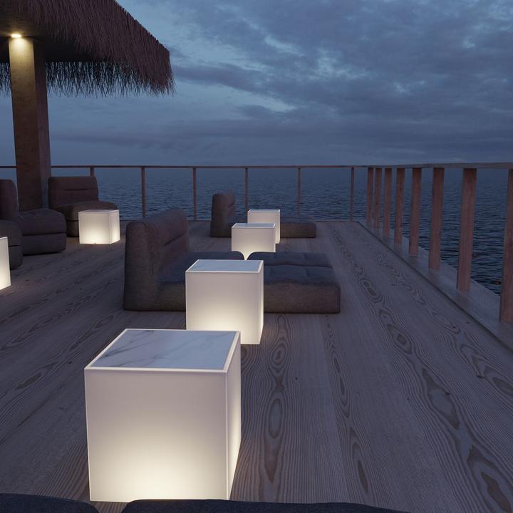 Immagine prodotto Newgarden BORA MARBLE Tavolo da giardino a LED illuminato RGB + telecomando E27 per interni ed esterni IP65 (E27, IP65)