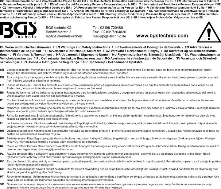 Produktbild BGS Bit Länge 100 mm Antrieb Aussensechskant 22 mm Innensechskant 22 mm (Innensechskant)