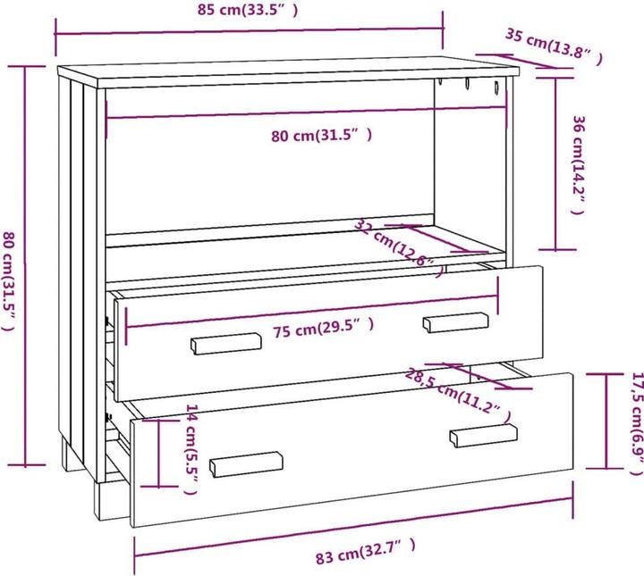 Image du produit vidaXL Sideboard (85 x 85 x 80 cm)