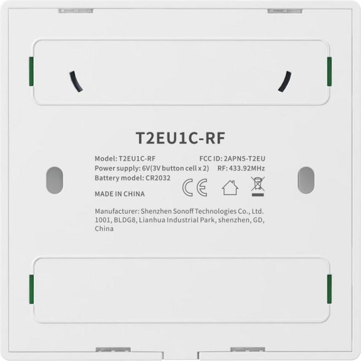 Productafbeelding Sonoff RF lichtschakelaar T2EU2C-RF