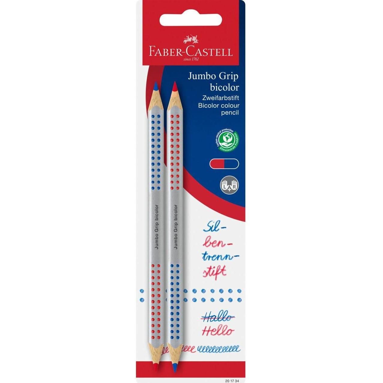 Faber-Castell, Malstifte, C.Jumbo Grip Bicolor 2x auf BK (Rot/blau, 2 x)
