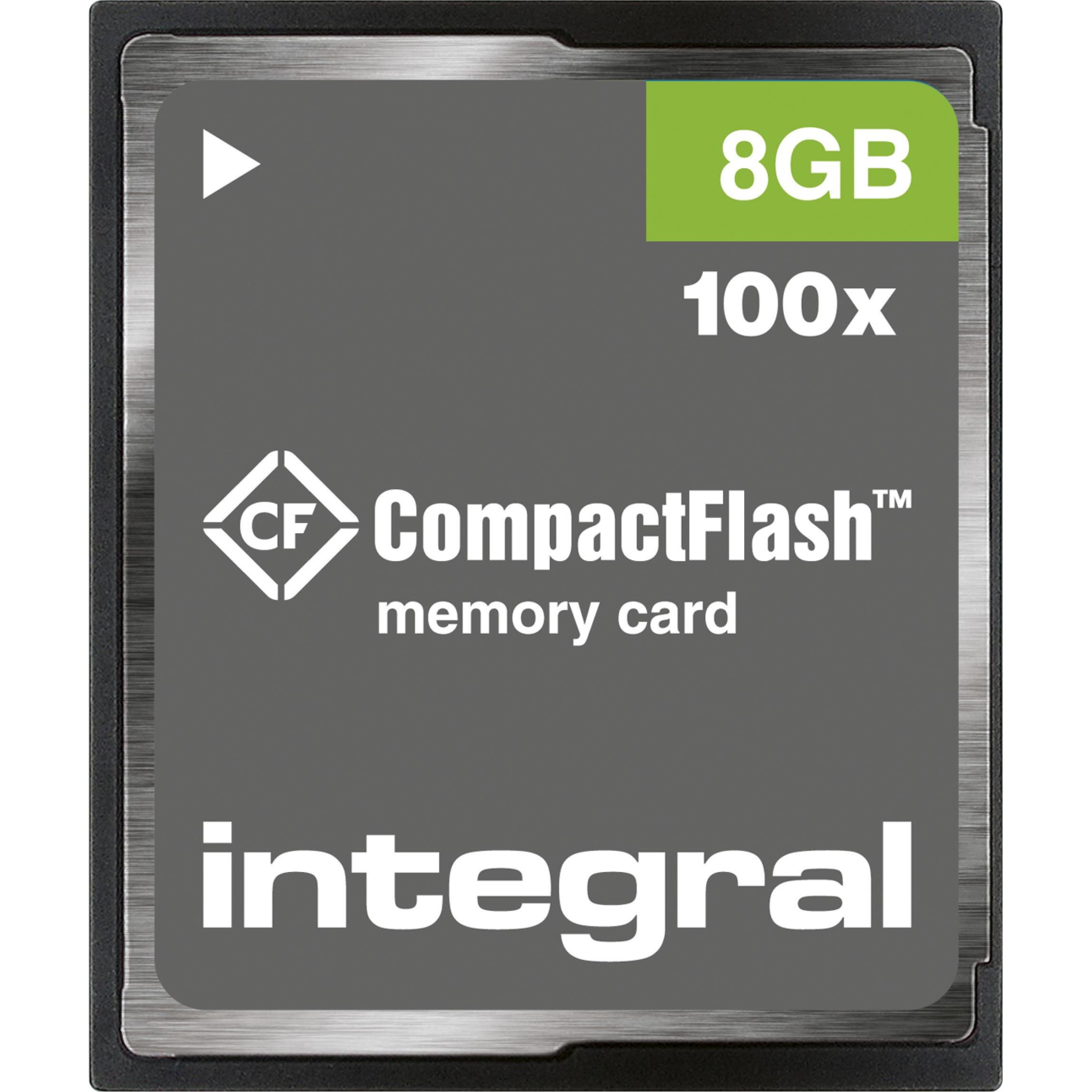 Integral INCF8GV2 Scheda di memoria Compact Flash da 8 GB (8 GB, CFast), Scheda di memoria, Nero