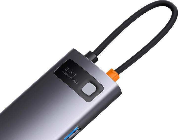 Produktbild Baseus Hub 8w1 StarJoy Metal Glam Series, USB-C do HDMI + 3 x USB 3.0 + USB-C PD + RJ45 + SD/TF (USB-C, 8 Ports)