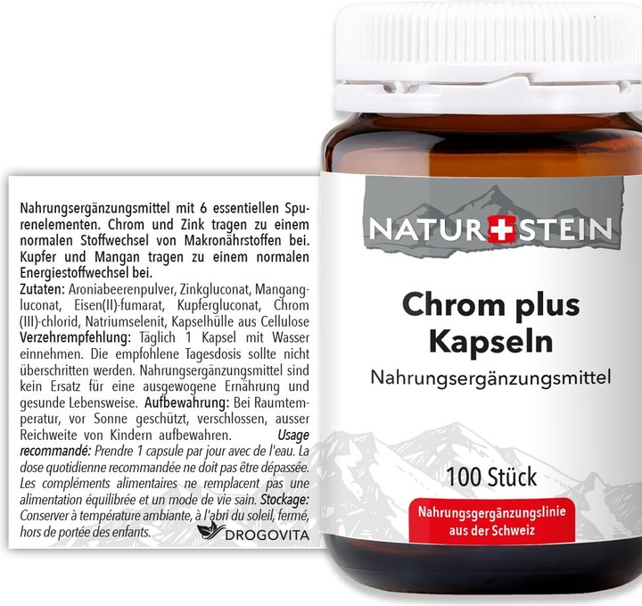 Nährwerte und Zutaten Naturstein Chrom plus Kaps (100 Stück, Kapseln, 154 g)