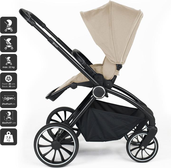 Produktbild BabyGo Harmony 3in1 Kombikinderwagen inkl. Babyschale