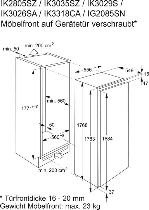 Nährwerte und Zutaten Electrolux IK3318CAL (311 l)