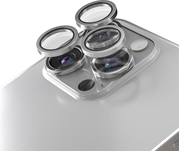 Actual product image Etteri camera lens protector for iPhone 15 Pro / 15 Pro Max titanium grey (3 pcs., Apple iPhone 15 Pro, Apple iPhone 15 Pro Max)