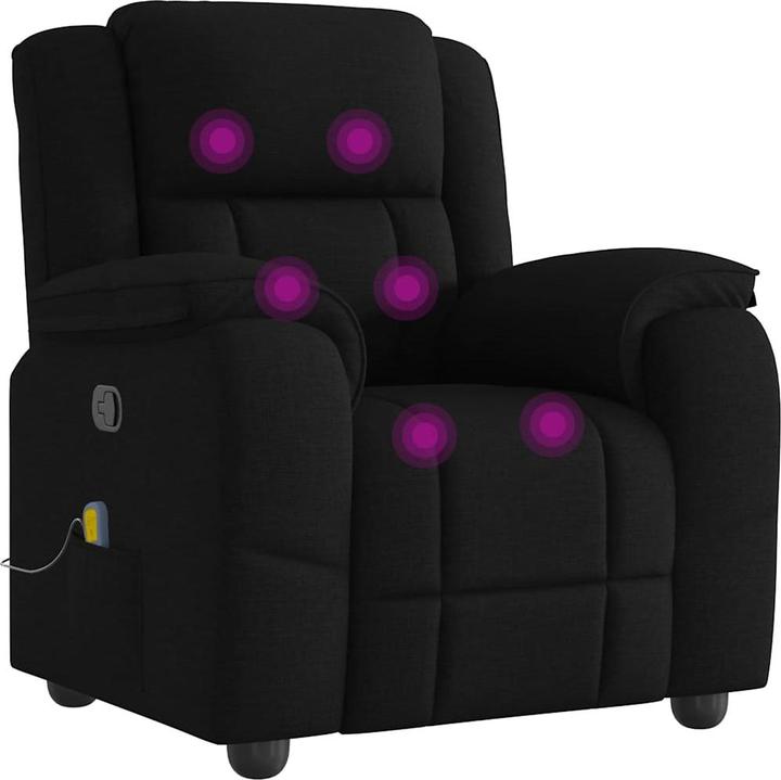 Actual product image vidaXL Massage armchair black fabric Massage TV armchair