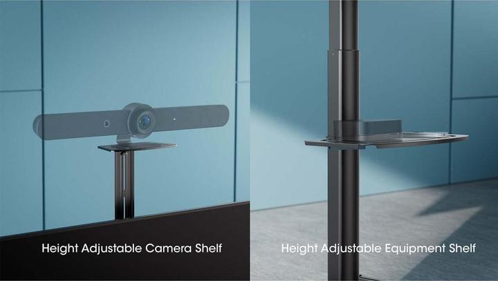 Actual product image Manhattan Multimedia TV-Ständer auf Rollen, werkzeuglos höhenverstellbar, für 37" bis 86" (86", 70 kg)