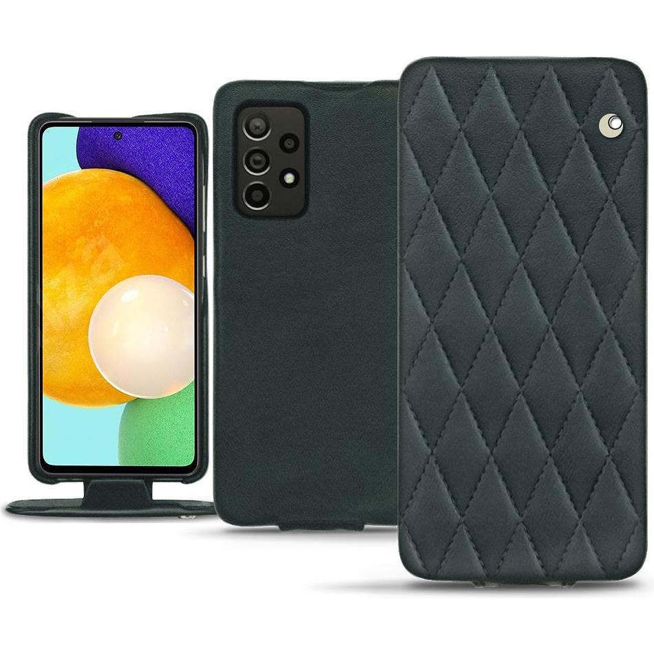 Noreve Lederschutzhülle vertikal (Samsung Galaxy A52), Smartphone Hülle, Blau