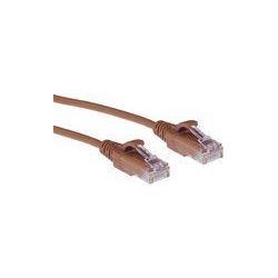 Thumbnail - ACT Brown 3 meter LSZH U/UTP CAT6 datacenter slimline patch cable snagless with RJ45 connectors (U/UTP, CAT6, 3 m), Netz...