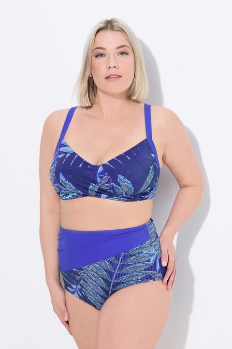 Actual product image Ulla Popken Fern Print Draped Bikini Set (48)