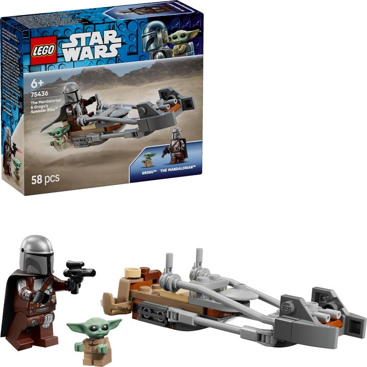 Produktbild LEGO Der Mandalorianer und Grogu auf ihrem Speeder Bike (75436, LEGO Star Wars)