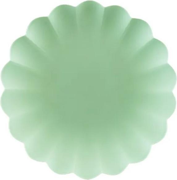 Rubbermaid Plastikteller „Rüsche“ – Salbei - wiederverwendbar (4 x)