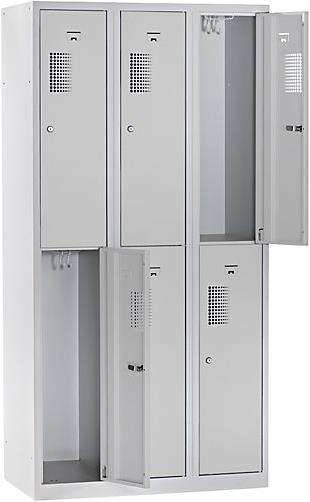 Produktbild eurokraft basic Spind, 6 Abteile, Breite 900 mm (90 cm, 180 cm)