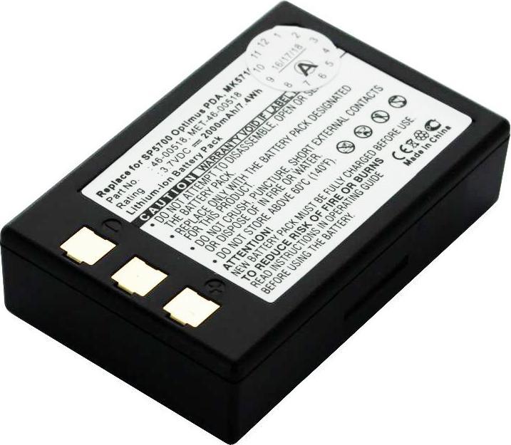 AccuCell Battery for Metrologic SP5700 Scanner, Optimus PDA, MK5710 Battery 46-00518, MET-46-00518