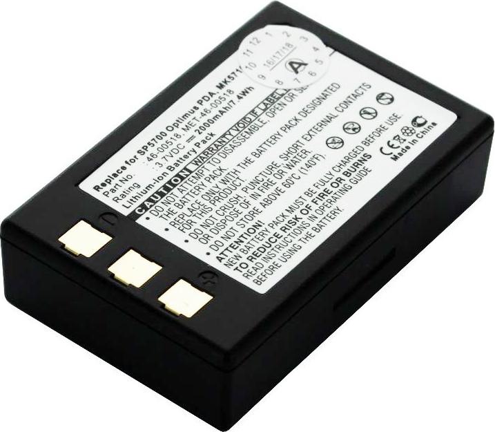 Actual product image AccuCell Battery for Metrologic SP5700 Scanner, Optimus PDA, MK5710 Battery 46-00518, MET-46-00518