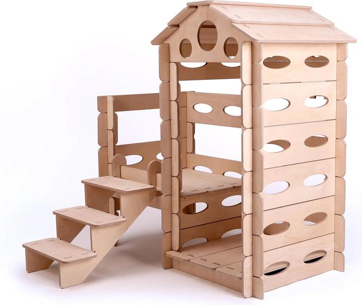 Immagine prodotto Montessori Set casetta costruisci e gioca + scivolo + scale ® Sport&Gym