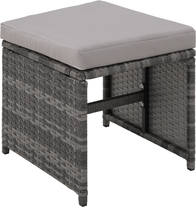 Actual product image tectake Rattan garden furniture set Palma 8+4+1 with protective cover