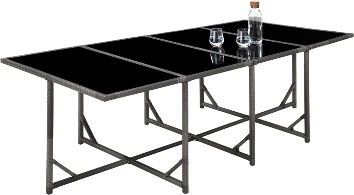 Actual product image tectake Rattan garden furniture set Palma 8+4+1 with protective cover