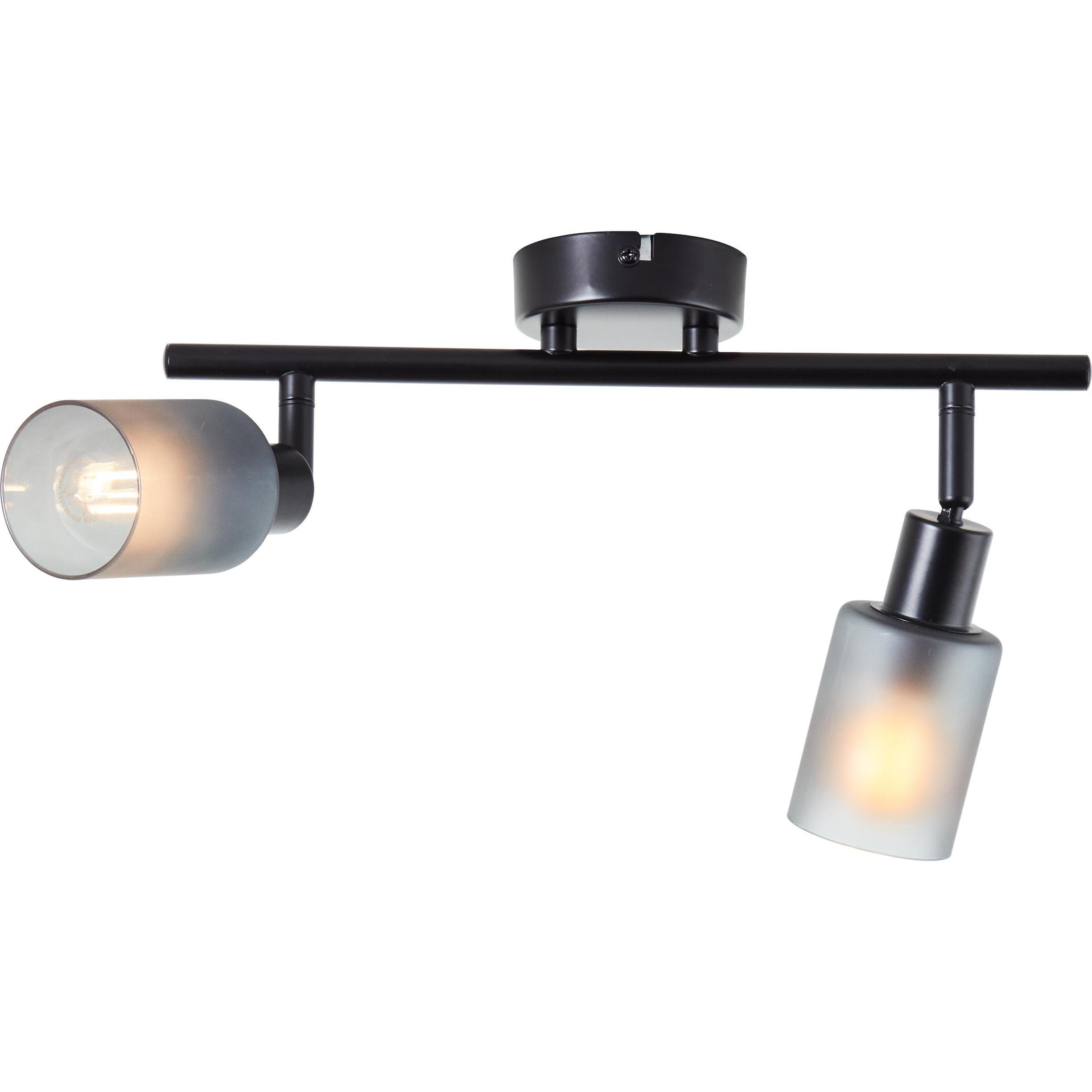 Thumbnail - Brilliant, Wandleuchte + Deckenleuchte, Loralie Spotrohr 2flg schwarz/rauchglas (E14)