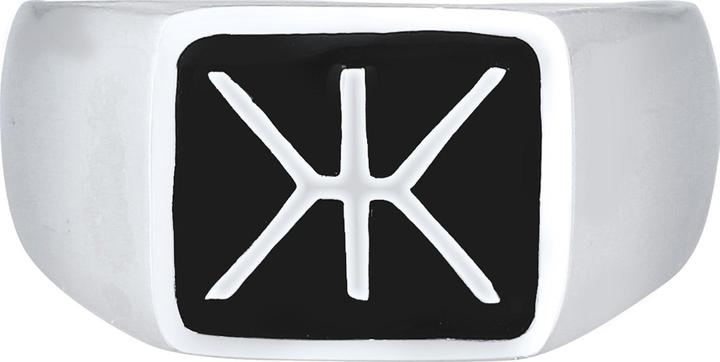 Image du produit Kuzzoi Bague homme sceau émail Logo Basic 925 argent (64, Argent 925)