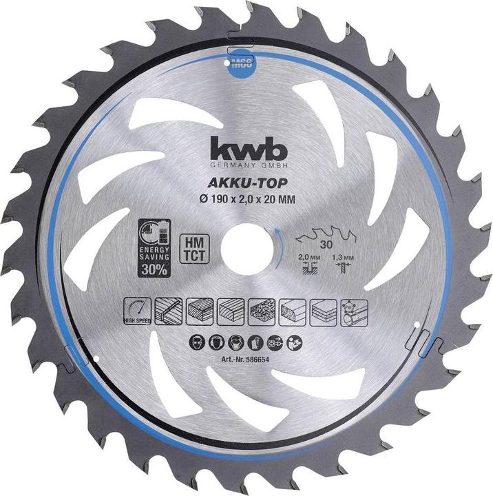 Actual product image kwb Carbide circular saw blade THIN CUT CIRCULAR SAW BLADE, HARDLOCKED