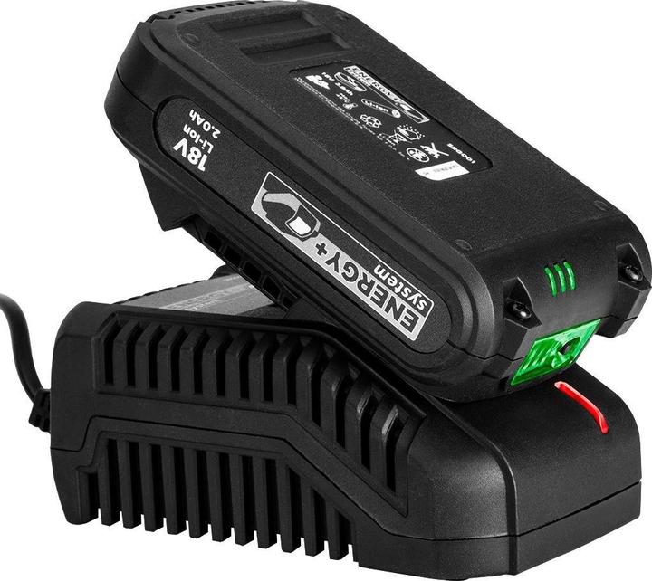 Actual product image Graphite Zestaw E+: podkaszarka (58G030) + akumulator 2ah + ładowarka 58G030-BC (Plastic knives)