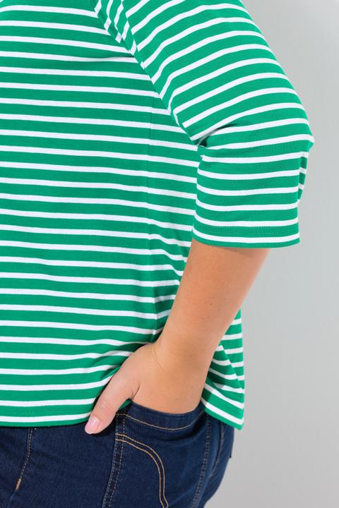 Produktbild Ulla Popken Ringelshirt, Classic, Rundhals, 3/4-Arm (46, 48)