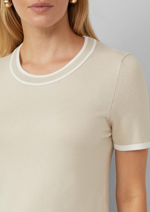 Produktbild s.Oliver Strickpullover Kurzärmeliger Strickpullover mit Kontrastdetails (40)