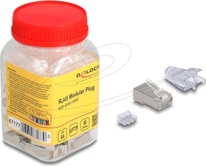 Immagine prodotto Delock RJ45 Modularer Stecker Cat.6A mit Knickschutztülle tr (Connettore del cavo di rete)