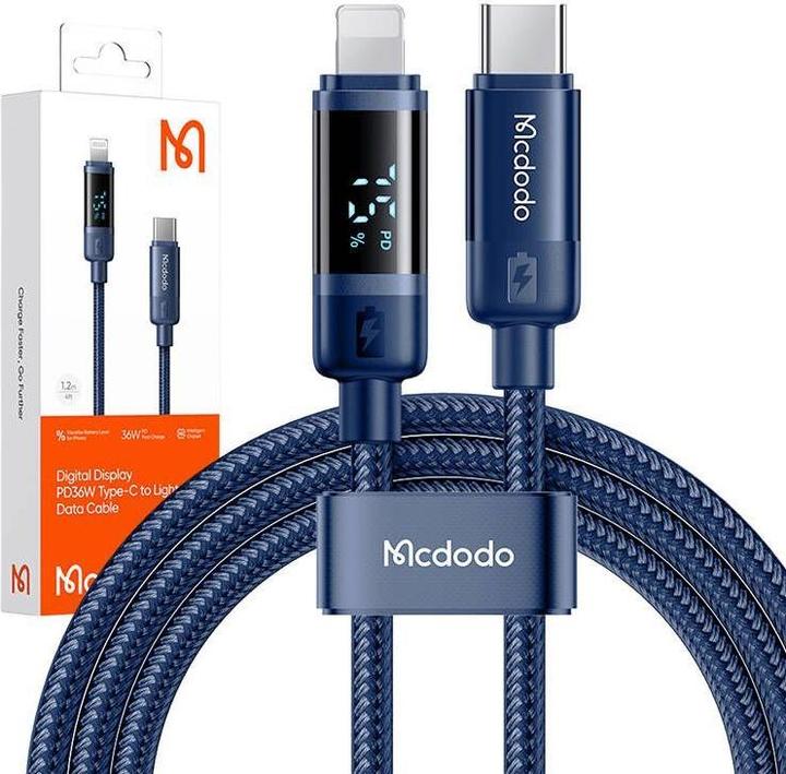 Actual product image Mcdodo CA-5211 USB-C to Lightning cable, 36W, 1.2m (blue) (1.20 m, USB 3.2 Gen 1, 36 W)