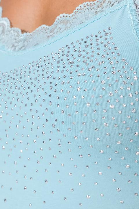 Actual product image Miamoda Top, ärmelloser Slim Fit, Glitzersteinchen, Spitze (44)