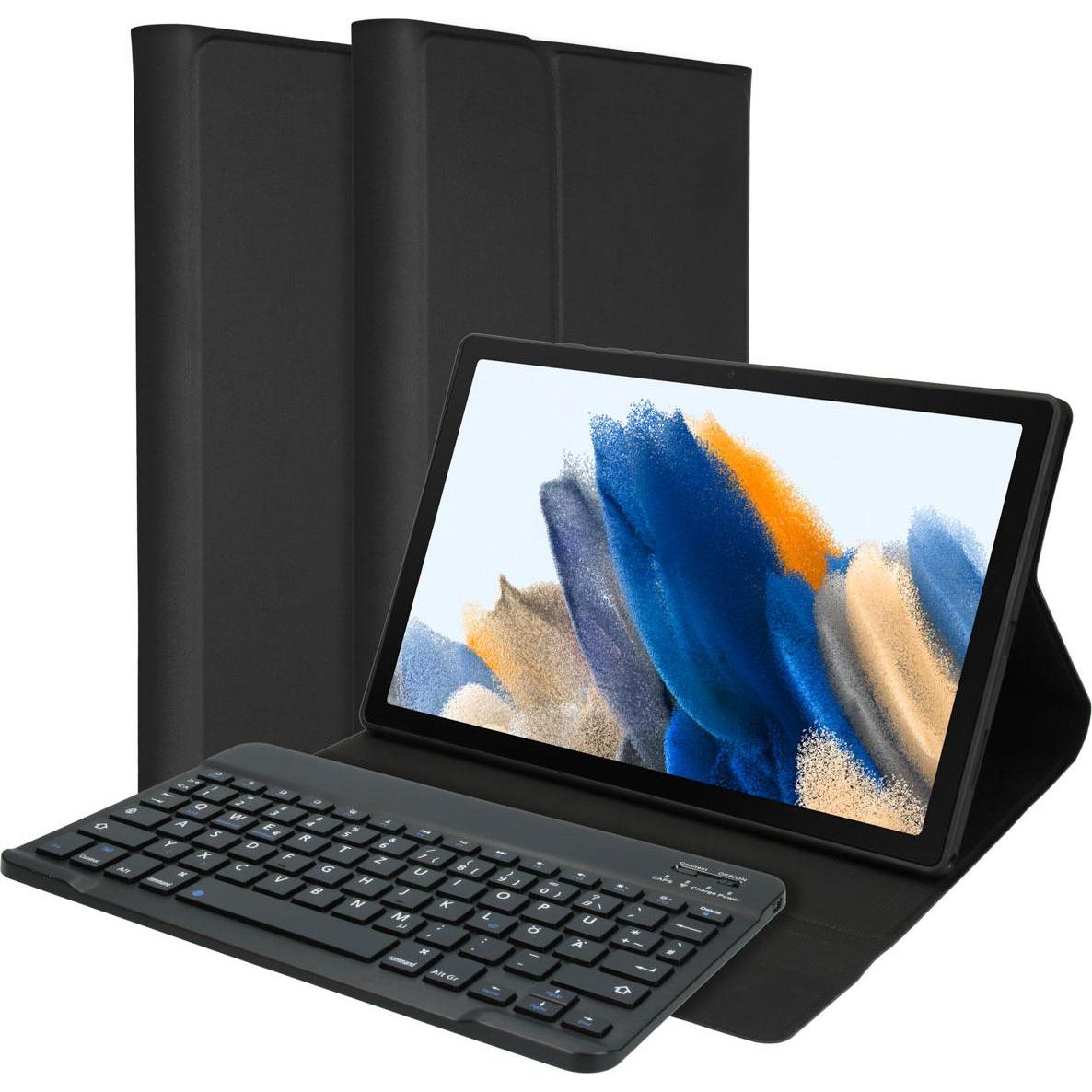 Accezz QWERTZ Bluetooth Keyboard Bookcase Samsung Galaxy Tab A8 (Samsung Galaxy Tab A8), Tastiera per tablet, Nero
