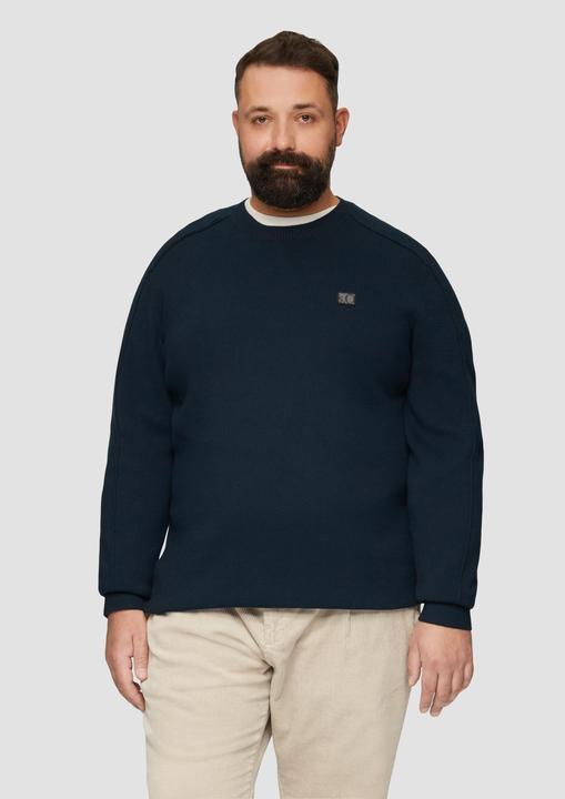 Produktbild S.Oliver Strickpullover Strickpullover mit Nahtdetails und Logo (XXL)