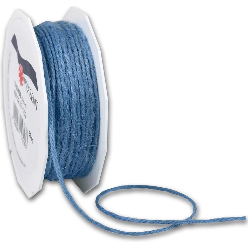 Präsent, Geschenkverpackung, Kordel Jute matt blau 2,0 mm x 25,0 m (Geschenkband)