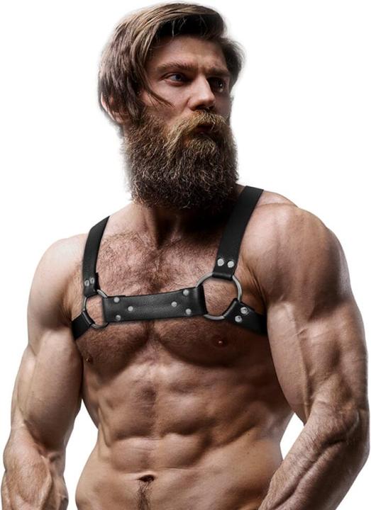 Fetish submissive Attitude - Arnés Bulldog Ecopiel Pecho Hombre Talla M/L (M, L)