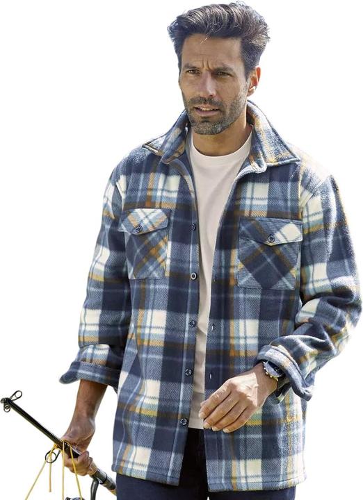 Actual product image Atlas For Men Mens Checked Fleece Overshirt (XL)