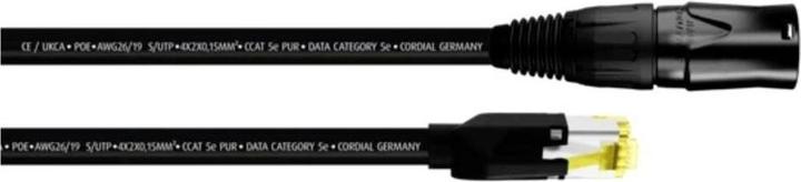 Produktbild Cordial 15553 RJ45 Netzwerkkabel, Patchkabel CAT 5e S/UTP 20.00 m Schwarz PUR-Ma (S/UTP, CAT5e, 20 m)